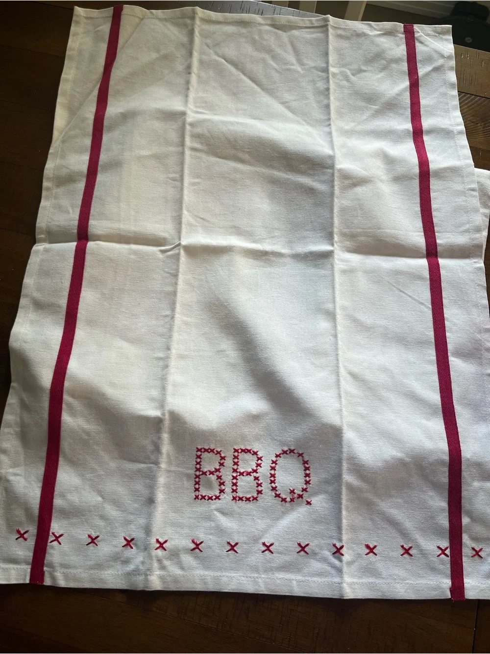 Sur La Table BBQ Stitch Embroidered Kitchen Tea Towels Summer